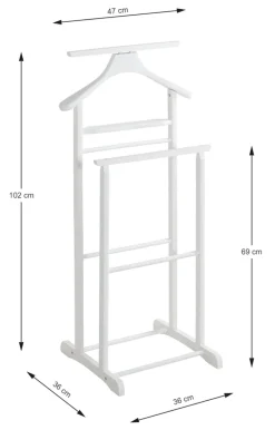 Herrendiener FUNNY 47 x 102 x 36 cm Massiv weiß