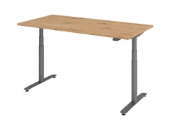 Höhenverstellbarer Schreibtisch 160 x 80 cm Asteiche/ Graphit