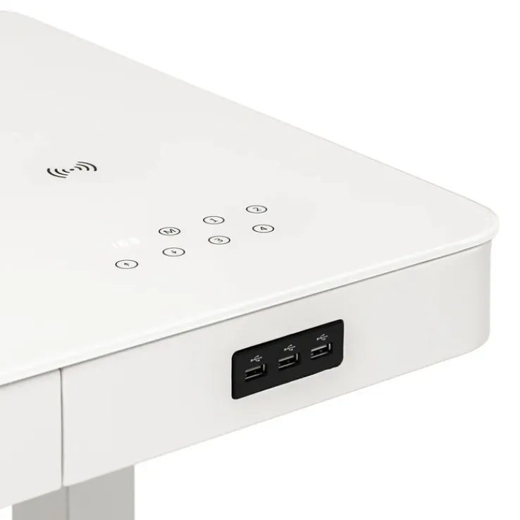 Höhenverstellbarer Schreibtisch BONMEDICO MOVU weiß