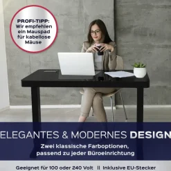 Höhenverstellbarer Schreibtisch BONMEDICO MOVU weiß