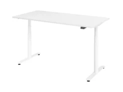 Höhenverstellbarer Schreibtisch 160 x 80 cm Weiß