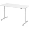 Höhenverstellbarer Schreibtisch 160 x 80 cm Weiß/ Silber