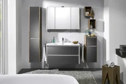 Highboard 33.3 x 78.4 x 33.3 cm Glas Metallic matt