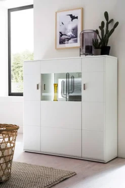 Highboard AMORA 120 cm NB weiß /anthrazit 3D