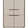 Highboard ARONA 90 x 140 cm sandfarben/schwarz