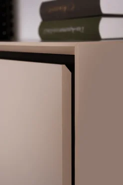 Highboard ARONA 90 x 140 cm sandfarben/schwarz