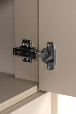 Highboard ARONA 90 x 140 cm sandfarben/schwarz