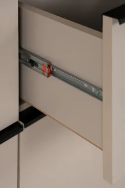 Highboard ARONA 90 x 140 cm sandfarben/schwarz