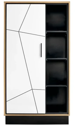 QUARTIER Highboard BROLO 85,4 x 160,5 weiß/ schwarz