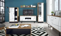 QUARTIER Highboard BROLO 85,4 x 160,5 weiß/ schwarz