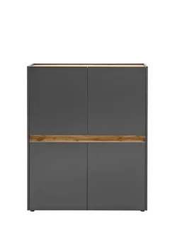 Highboard CITY 100 x 122 cm anthrazit/braun