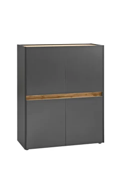 Highboard CITY 100 x 122 cm anthrazit/braun