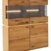 Highboard COMO 123 x 137 cm Wildeiche / Glas