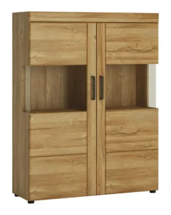 QUARTIER Highboard CORTINA 101,9 x 133 cm Eiche braun