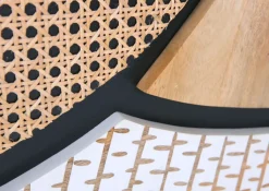 QUARTIER Highboard DAKOTA 100 x 110 cm Mango Massivholz natur, weiß, weiß-schwarz, Wiener Geflecht