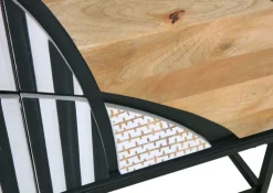 QUARTIER Highboard DAKOTA 100 x 110 cm Mango Massivholz natur, weiß, weiß-schwarz, Wiener Geflecht