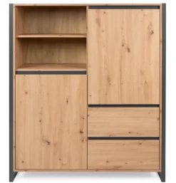 QUARTIER Highboard DENVER 120 x 140 cm braun/ grau