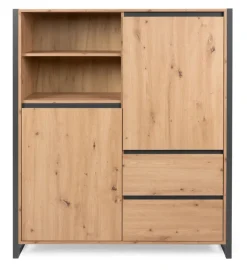 QUARTIER Highboard DENVER 120 x 140 cm braun/ grau