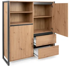 QUARTIER Highboard DENVER 120 x 140 cm braun/ grau