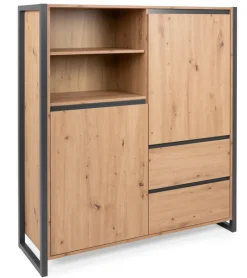 QUARTIER Highboard DENVER 120 x 140 cm braun/ grau