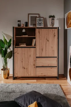 QUARTIER Highboard DENVER 120 x 140 cm braun/ grau