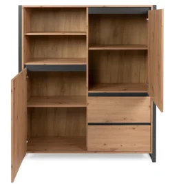 QUARTIER Highboard DENVER 120 x 140 cm braun/ grau