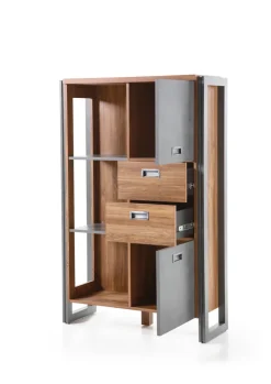 Highboard DETROIT 90 x 140 cm braun/anthrazit