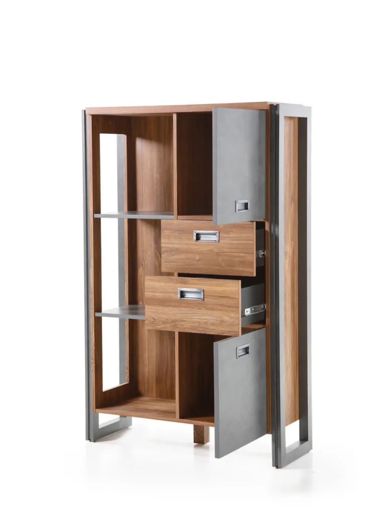 Highboard DETROIT 90 x 140 cm braun/anthrazit