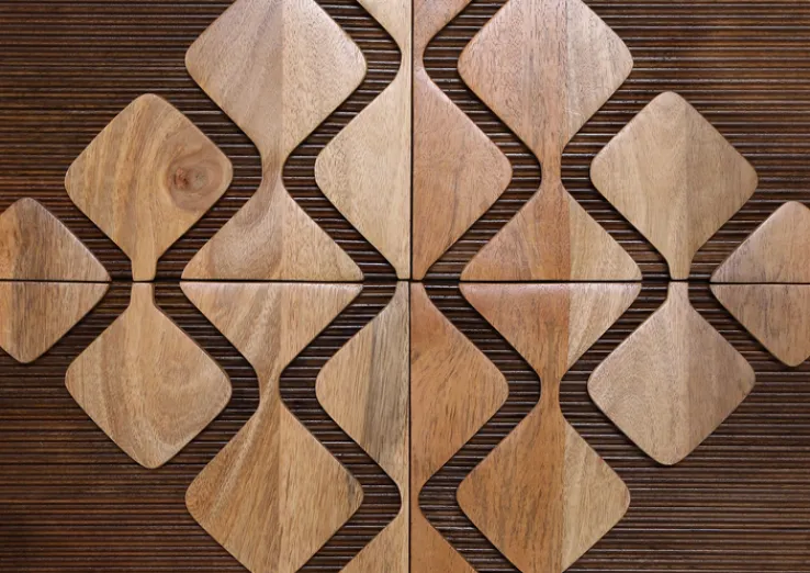 QUARTIER Highboard DIEGO Mango massiv Metall 100 x 80 x 42 cm braun gebeizt/lackiert/natur Schwarz