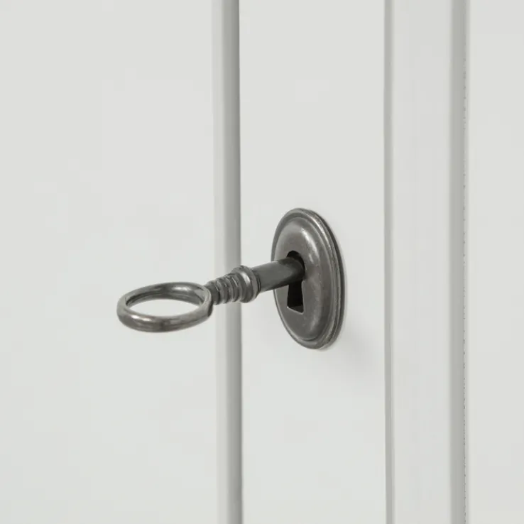 Highboard EVA 93 x 150 cm Kiefer teilmassiv nebelweißes Finish