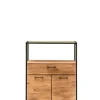 Highboard FRAME 80 x 108 cm Eiche massiv natur geölt/schwarz