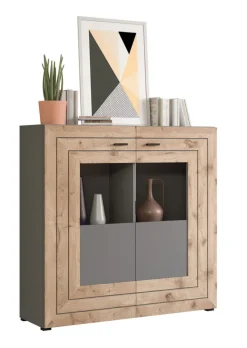 QUARTIER Highboard FRENO Oak/ grau