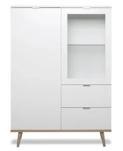 QUARTIER Highboard GÖTEBORG 100 x 140 cm weiß/ braun
