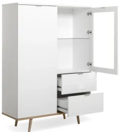 QUARTIER Highboard GÖTEBORG 100 x 140 cm weiß/ braun