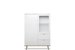 QUARTIER Highboard GÖTEBORG 100 x 140 cm weiß/ braun