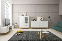 QUARTIER Highboard GÖTEBORG 100 x 140 cm weiß/ braun