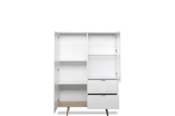 QUARTIER Highboard GÖTEBORG 100 x 140 cm weiß/ braun