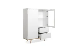 QUARTIER Highboard GÖTEBORG 100 x 140 cm weiß/ braun