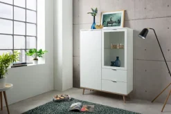 QUARTIER Highboard GÖTEBORG 100 x 140 cm weiß/ braun