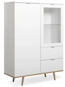 QUARTIER Highboard GÖTEBORG 100 x 140 cm weiß/ braun