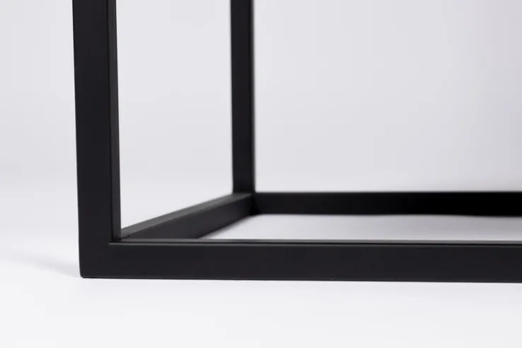 QUARTIER Highboard JOANNA 80 x 100 cm Rattangeflecht/schwarz