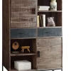 QUARTIER Highboard JOHNSON 165 x 118 x 40 cm Holz Akazie braun/grau