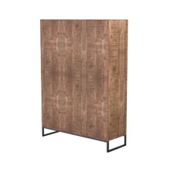 QUARTIER Highboard JOHNSON 165 x 118 x 40 cm Holz Akazie braun/grau