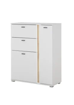 Highboard LONG ISLAND 125 cm weiß/ Wotan Eiche