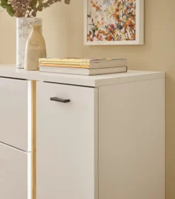 Highboard LONG ISLAND 125 cm weiß/ Wotan Eiche