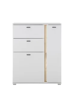 Highboard LONG ISLAND 125 cm weiß/ Wotan Eiche