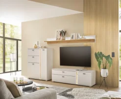 Highboard LONG ISLAND 125 cm weiß/ Wotan Eiche