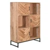 QUARTIER Highboard LUANDA 100 x 140 cm Massivholz Akazie natur/schwarz
