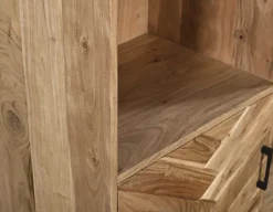 QUARTIER Highboard LUANDA 100 x 140 cm Massivholz Akazie natur/schwarz