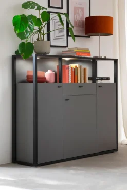 Highboard LUXOR 145 x 121 cm Royal grau/ anthrazit